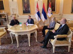 21 April 2022 National Assembly Speaker Ivica Dacic in meeting with Algerian Ambassador Fatah Mahraz